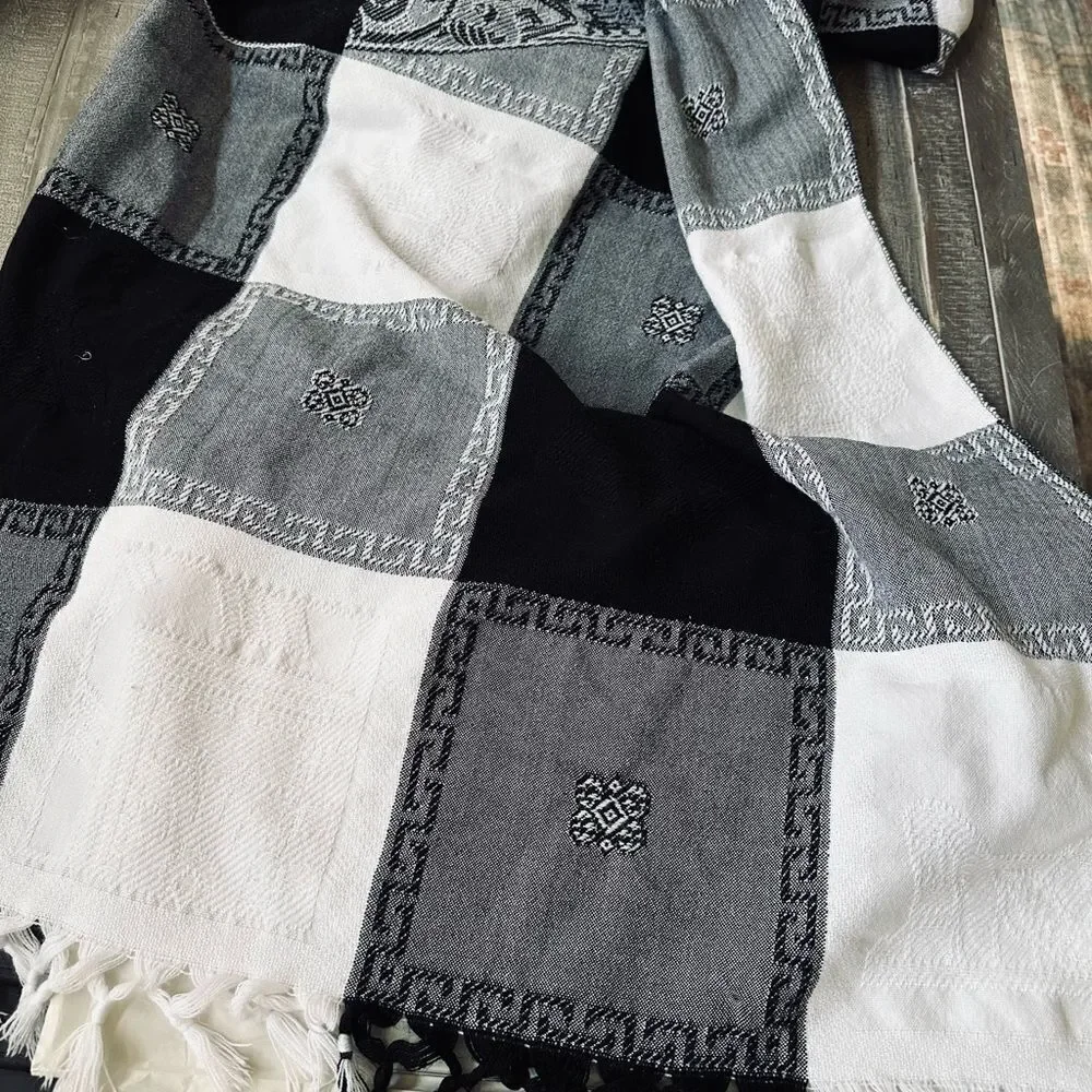 Checkered Buffalo Plaid Fringe Soft Fabric Tablecloth